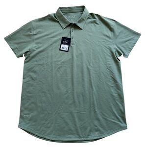 NWT Bylt Basics Men’s Drop cut Lux polo short sleeve shirt moss green size xxl